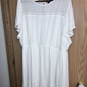 torrid White Lace Yoke Midi Dress
